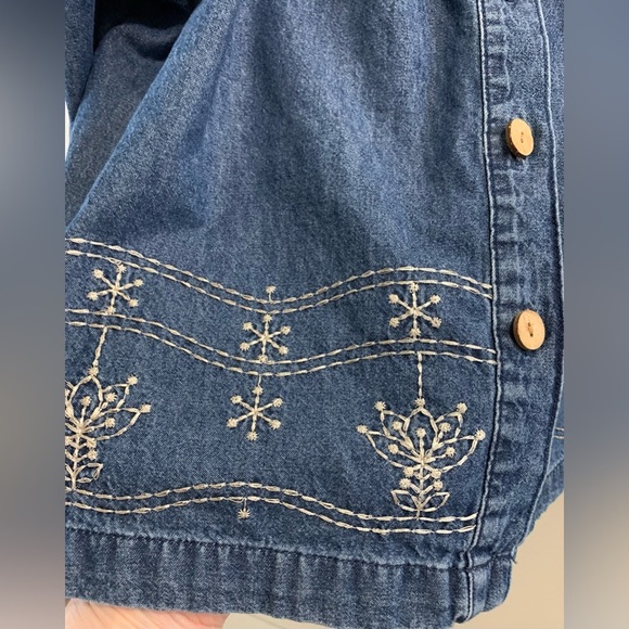 Original TY Wear Jean Shacket Jacket Shirt-Size 20W-Embroidered Floral Design - Picture 2 of 14